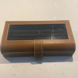 Brown leather jewelry box